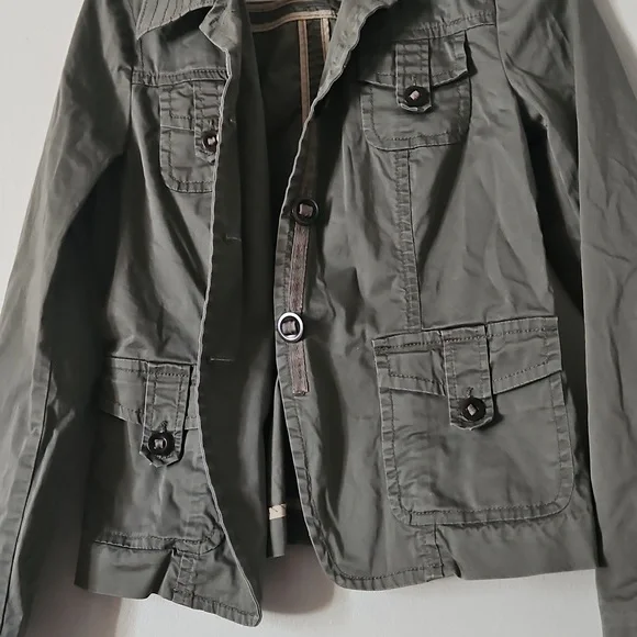 Lucky Brand Women’s 4 Pocket Military Army Green Field Utility Jacket - Picture 4 of 4